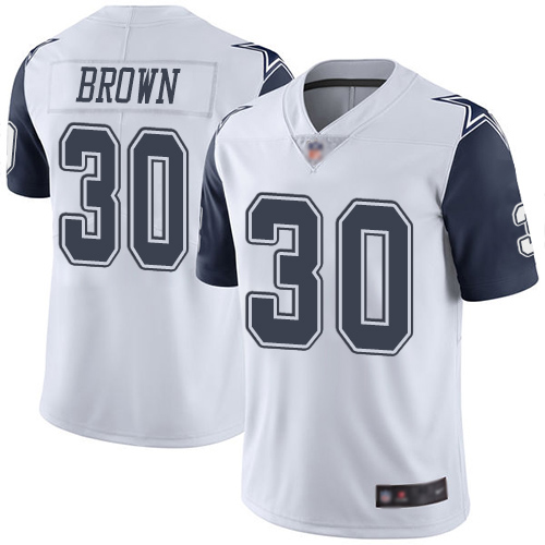 Men Dallas Cowboys Limited White Anthony Brown #30 Rush Vapor Untouchable NFL Jersey